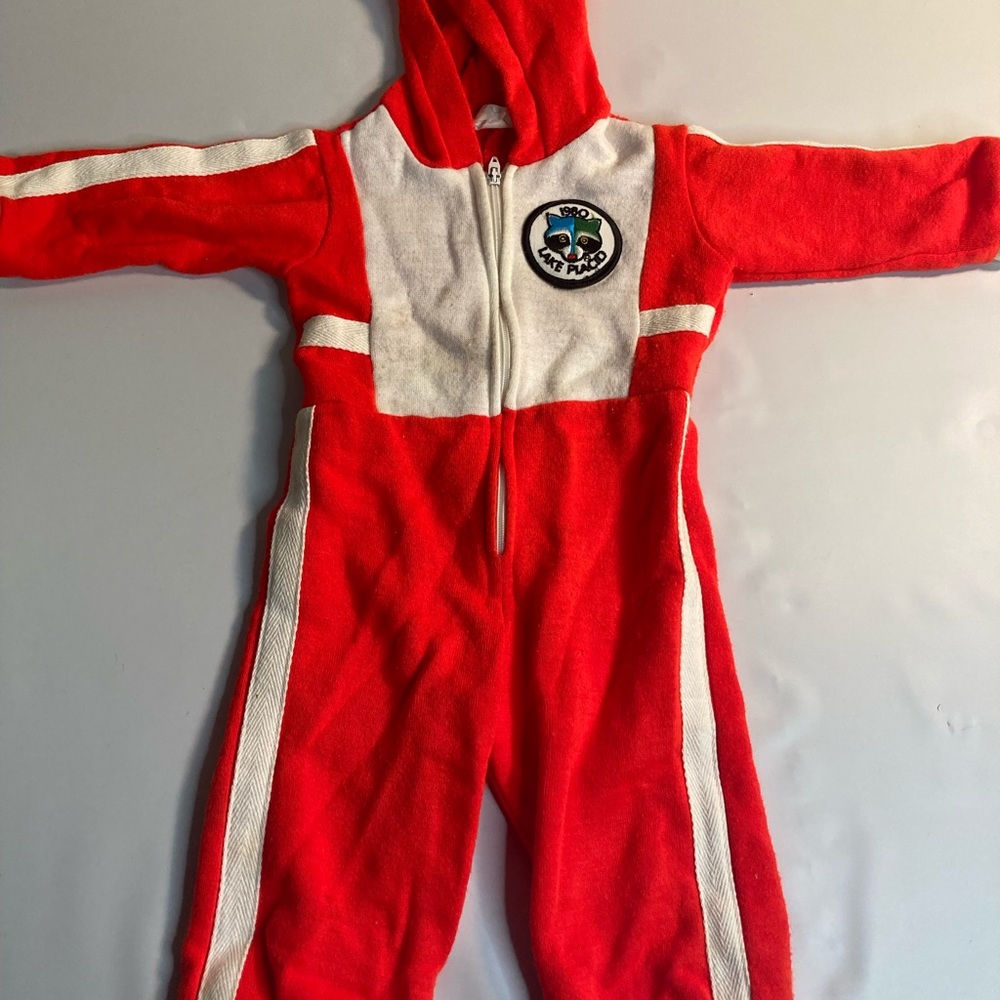 Lake placid 1980 red toddler jumpsuit